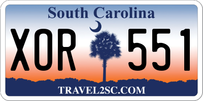 SC license plate XOR551