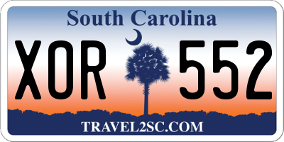 SC license plate XOR552