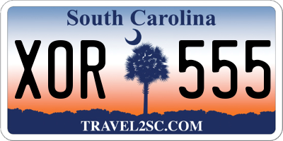 SC license plate XOR555