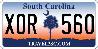 SC license plate XOR560