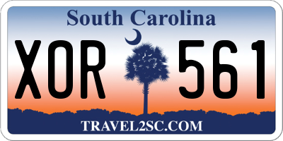 SC license plate XOR561