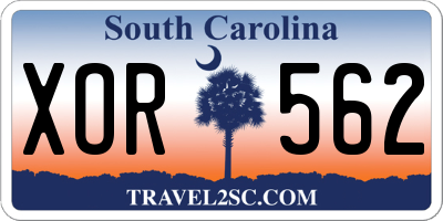SC license plate XOR562