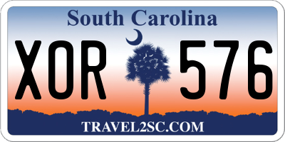 SC license plate XOR576