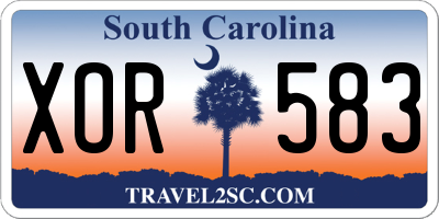 SC license plate XOR583