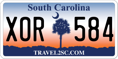 SC license plate XOR584