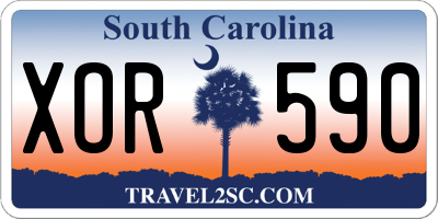 SC license plate XOR590