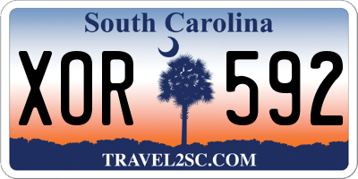 SC license plate XOR592