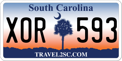 SC license plate XOR593