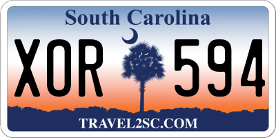 SC license plate XOR594