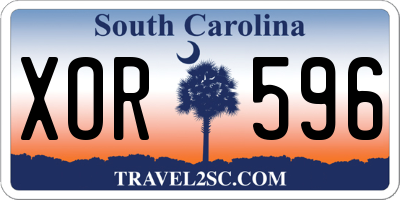 SC license plate XOR596