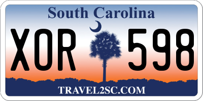 SC license plate XOR598