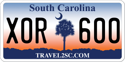 SC license plate XOR600