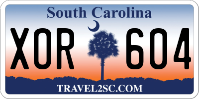 SC license plate XOR604