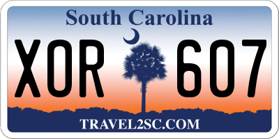 SC license plate XOR607