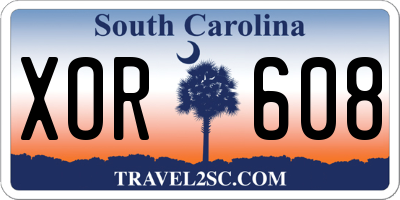 SC license plate XOR608