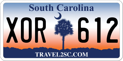 SC license plate XOR612