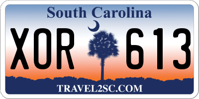 SC license plate XOR613