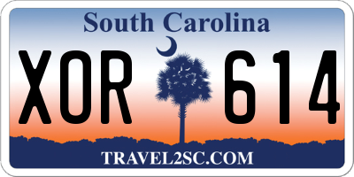 SC license plate XOR614