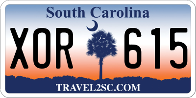 SC license plate XOR615