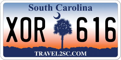 SC license plate XOR616