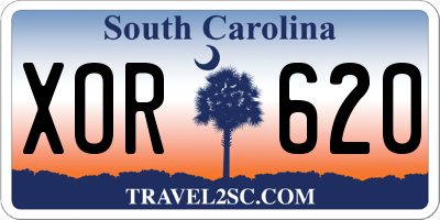 SC license plate XOR620