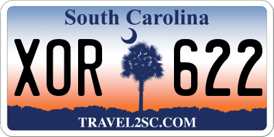 SC license plate XOR622