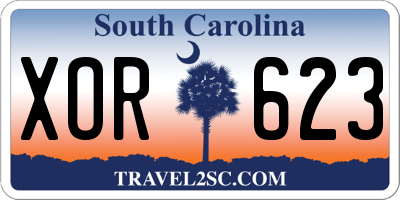 SC license plate XOR623
