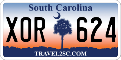 SC license plate XOR624