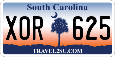 SC license plate XOR625
