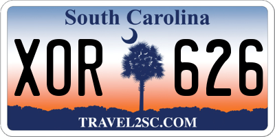 SC license plate XOR626