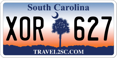 SC license plate XOR627