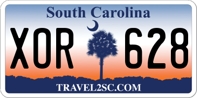 SC license plate XOR628