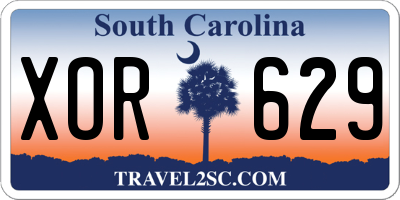SC license plate XOR629