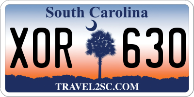 SC license plate XOR630