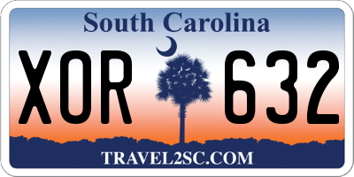 SC license plate XOR632