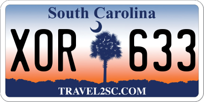 SC license plate XOR633