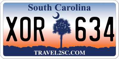 SC license plate XOR634