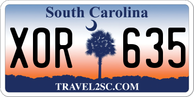 SC license plate XOR635
