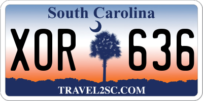 SC license plate XOR636