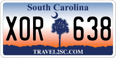 SC license plate XOR638