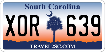 SC license plate XOR639