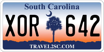 SC license plate XOR642