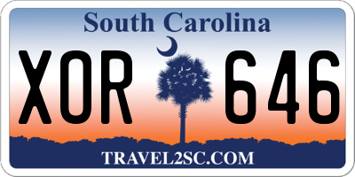 SC license plate XOR646