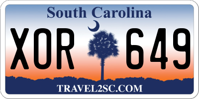 SC license plate XOR649