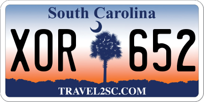SC license plate XOR652