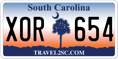 SC license plate XOR654