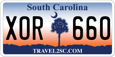 SC license plate XOR660