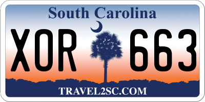SC license plate XOR663