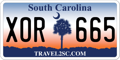 SC license plate XOR665