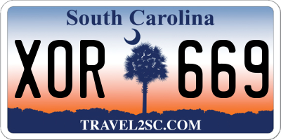 SC license plate XOR669